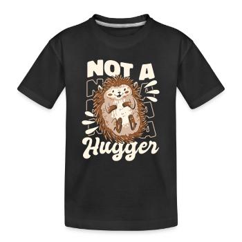 Igel Stachelig Tier Igel - Kinder Premium Bio T-Shirt - Schwarz - Vorne