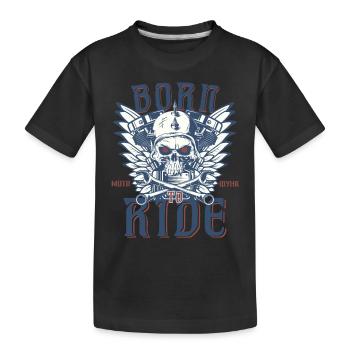 Motocyclette. Né pour conduire. - T-shirt bio Premium Enfant - noir - Devant