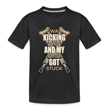 Rétablissez-vous Pied cassé Os cassé - T-shirt bio Premium Enfant - noir - Devant