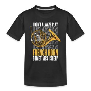 French Horn Instrument - Kinder Premium Bio T-Shirt - Schwarz - Vorne