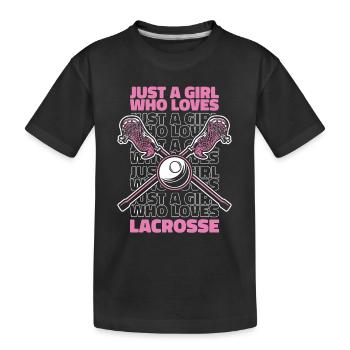 Lacrosse Sport Lacrosse Spieler - Kinder Premium Bio T-Shirt - Schwarz - Vorne