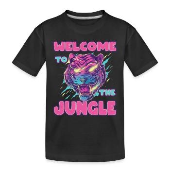 Tiger. Welcome to the jungle - Kids' Premium Organic T-Shirt - black - Front