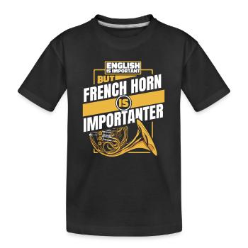 French Horn Instrument - Kinder Premium Bio T-Shirt - Schwarz - Vorne
