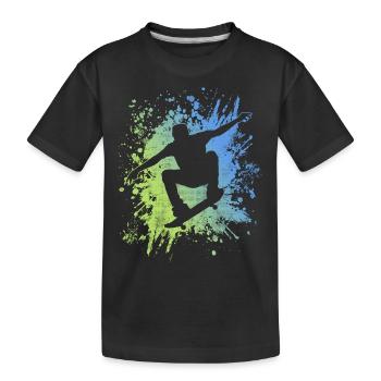 Skater Skateboarder Grafik Skaten Skateboard - Kinder Premium Bio T-Shirt - Schwarz - Vorne
