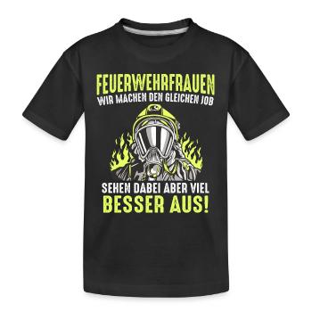 Feuerwehr Freiwillige Feuerwehr - Kinder Premium Bio T-Shirt - Schwarz - Vorne