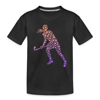 Joueur de hockey Joueur de hockey sur gazon - T-shirt bio Premium Enfant - noir - Devant