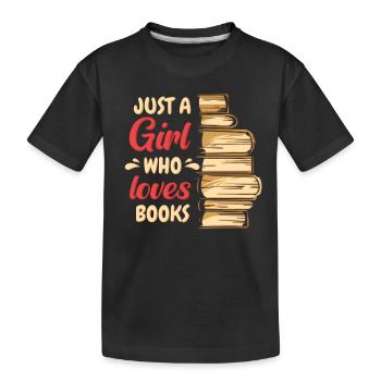 Livres Lire Bibliothèque Bibliothèque Bibliothèque Rat de bibliothèque - T-shirt bio Premium Enfant - noir - Devant