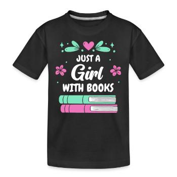 Livres Lire Bibliothèque Bibliothèque Bibliothèque Rat de bibliothèque - T-shirt bio Premium Enfant - noir - Devant