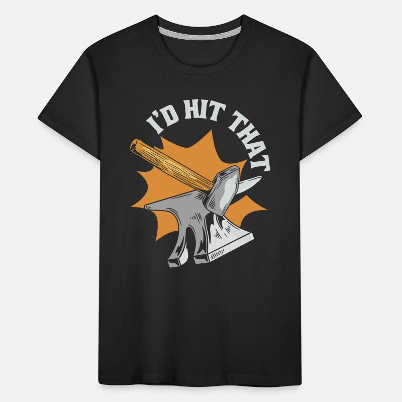 Blacksmith Ironsmith Blacksmith Anvil Forging Kids' Premium Organic T-Shirt