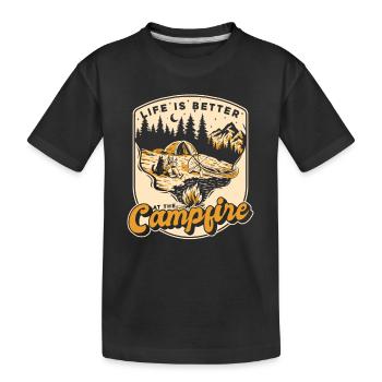Camping Feu de camping Camping Tentes de camping - T-shirt bio Premium Enfant - noir - Devant