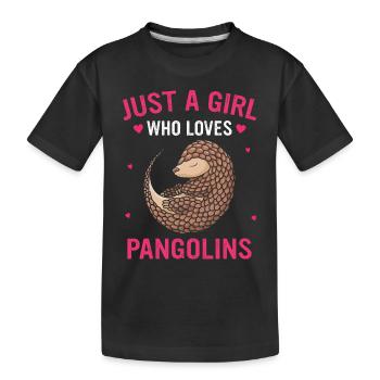 Pangolin Tier Pangoline vom Aussterben bedrohte Ar - Kinder Premium Bio T-Shirt - Schwarz - Vorne