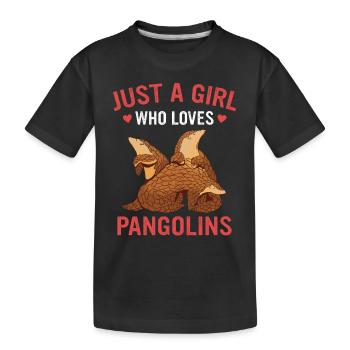 Pangolin Tier Pangoline vom Aussterben bedrohte Ar - Kinder Premium Bio T-Shirt - Schwarz - Vorne