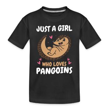 Pangolin Tier Pangoline vom Aussterben bedrohte Ar - Kinder Premium Bio T-Shirt - Schwarz - Vorne