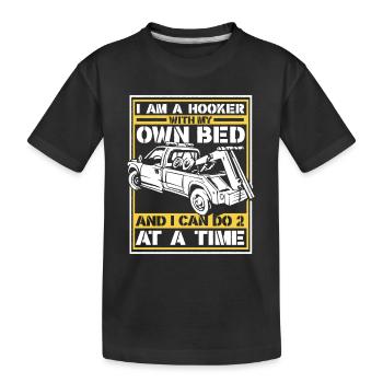 Abschleppwagen Truck Abschlepper - Kinder Premium Bio T-Shirt - Schwarz - Vorne