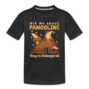 Pangolin Tier Pangoline vom Aussterben bedrohte Ar - Kinder Premium Bio T-Shirt - Schwarz - Vorne