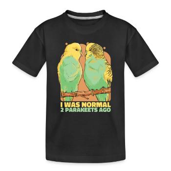 Sittich Wellensittich Vogel Tier - Kinder Premium Bio T-Shirt - Schwarz - Vorne
