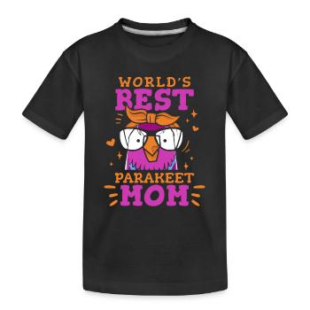 Sittich Wellensittich Vogel Tier - Kinder Premium Bio T-Shirt - Schwarz - Vorne