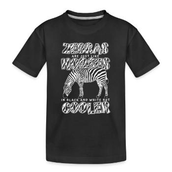 Zebra Tier Zebras Zoo - Kinder Premium Bio T-Shirt - Schwarz - Vorne