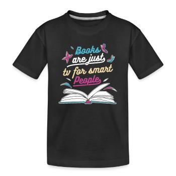 Livres Lire Bibliothèque Bibliothèque Bibliothèque Rat de bibliothèque - T-shirt bio Premium Enfant - noir - Devant