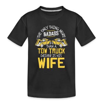 Abschleppwagen Truck Abschlepper - Kinder Premium Bio T-Shirt - Schwarz - Vorne