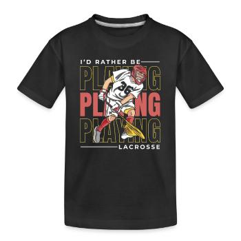 Lacrosse Sport Lacrosse Spieler - Kinder Premium Bio T-Shirt - Schwarz - Vorne