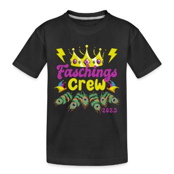 Équipe du carnaval | Couronne et paon - T-shirt bio Premium Enfant - noir - Devant