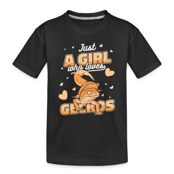 Lézard de Gecko Gecko - T-shirt bio Premium Enfant - noir - Devant