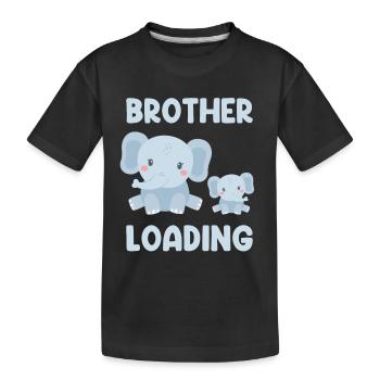 Frère chargeant des éléphants - T-shirt bio Premium Enfant - noir - Devant