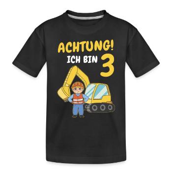 Geburtstagsgeschenk 3 Jahre Geburtstagskind - Kinder Premium Bio T-Shirt - Schwarz - Vorne
