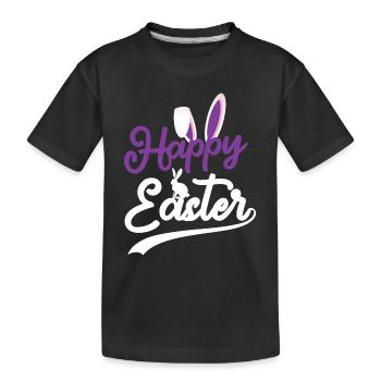 Happy Easter - Easter Bunny Rabbit Ears - Kids' Premium Organic T-Shirt - black - Front