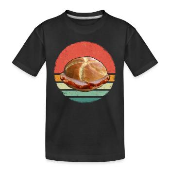 Leberkäs Bayern Leberkas Semmel Fleischkäse - Kinder Premium Bio T-Shirt - Schwarz - Vorne