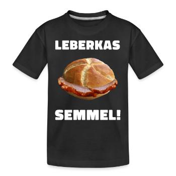Leberkäs Bayern Leberkas Semmel Fleischkäse - Kinder Premium Bio T-Shirt - Schwarz - Vorne