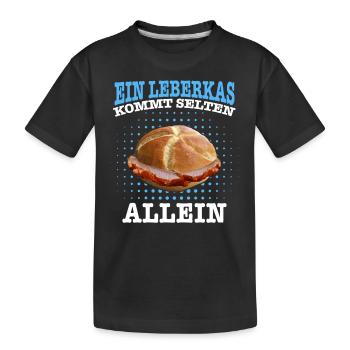 Leberkäs Bayern Leberkas Semmel Fleischkäse - Kinder Premium Bio T-Shirt - Schwarz - Vorne