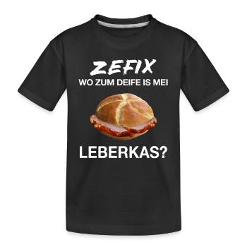 Leberkäs Bayern Leberkas Semmel Fleischkäse - Kinder Premium Bio T-Shirt - Schwarz - Vorne
