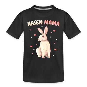 Hase Hasen Kaninchen Haustier - Kinder Premium Bio T-Shirt - Schwarz - Vorne
