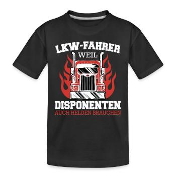 LKW Fahrer Fernfahrer Lastkraftwagenfahrer - Kinder Premium Bio T-Shirt - Schwarz - Vorne
