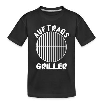 Grillen Grill BBQ Barbecue Grillschürze Griller - Kinder Premium Bio T-Shirt - Schwarz - Vorne