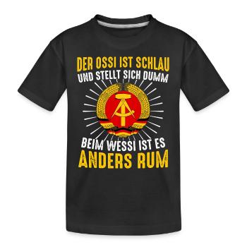 Ostdeutschland Osten Ossi DDR Heimat Ostblock - Kinder Premium Bio T-Shirt - Schwarz - Vorne