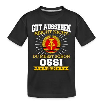 Ostdeutschland Osten Ossi DDR Heimat Ostblock - Kinder Premium Bio T-Shirt - Schwarz - Vorne