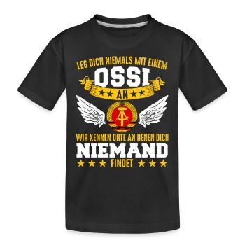 Ostdeutschland Osten Ossi DDR Heimat Ostblock - Kinder Premium Bio T-Shirt - Schwarz - Vorne