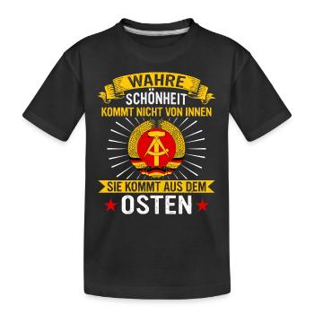 Ostdeutschland Osten Ossi DDR Heimat Ostblock - Kinder Premium Bio T-Shirt - Schwarz - Vorne