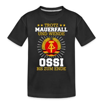 Ostdeutschland Osten Ossi DDR Heimat Ostblock - Kinder Premium Bio T-Shirt - Schwarz - Vorne