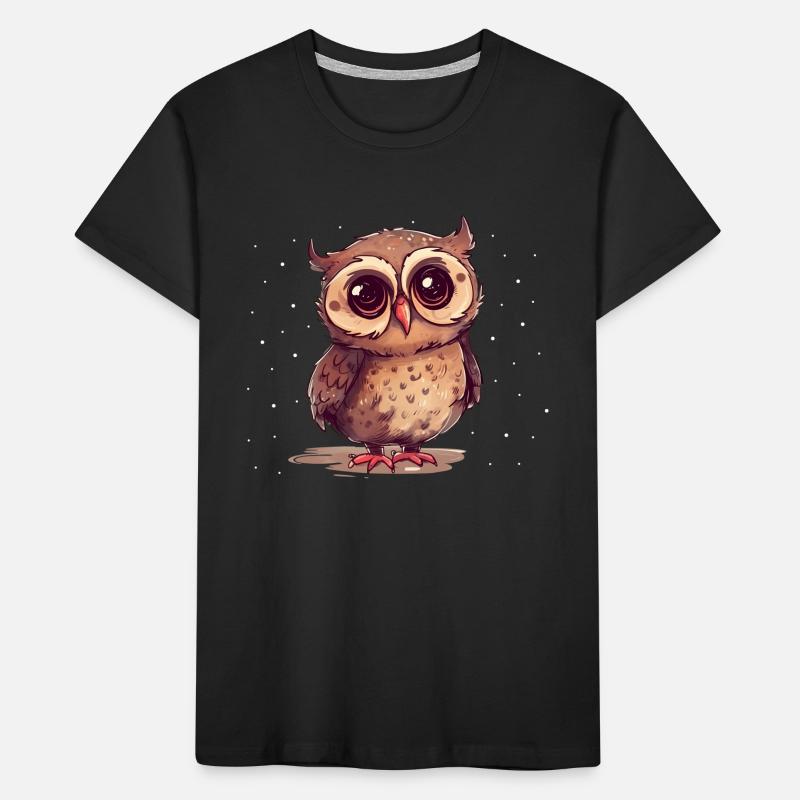Nachteule Eule Eulen Vogel Kinder Premium Bio T-Shirt
