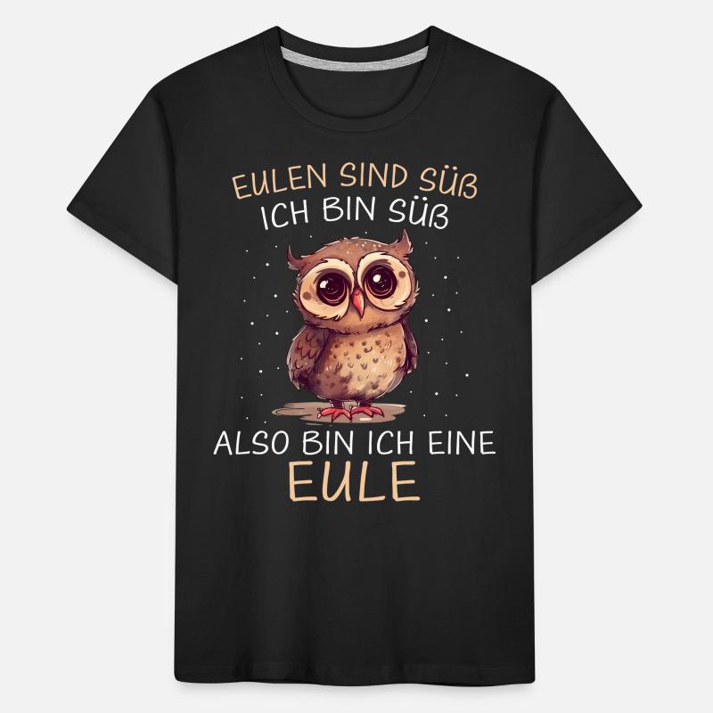 Nachteule Eule Eulen Vogel Kinder Premium Bio T-Shirt