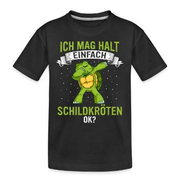 Schildkröte Meeresschildkröte Landschildkröte - Kinder Premium Bio T-Shirt - Schwarz - Vorne