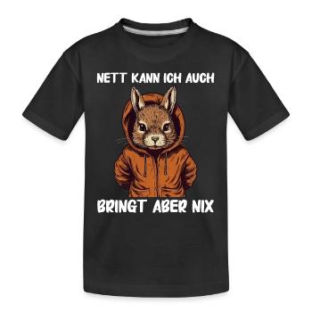 Hase Hasen Kaninchen Haustier - Kinder Premium Bio T-Shirt - Schwarz - Vorne