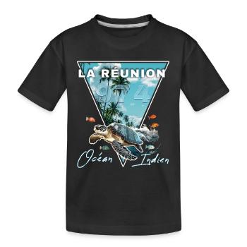 L'île de la Réunion 974 Océan Indien Cadeau - T-shirt bio Premium Enfant - noir - Devant