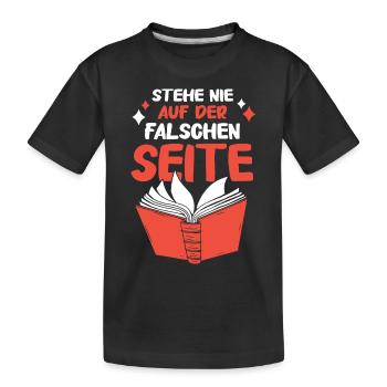 Buch Lesen Bücher Buch Nerd Bücherwurm - Kinder Premium Bio T-Shirt - Schwarz - Vorne