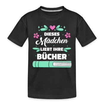 Buch Lesen Bücher Buch Nerd Bücherwurm - Kinder Premium Bio T-Shirt - Schwarz - Vorne