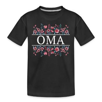 Oma Großmutter Großeltern Muttertag Familie - Kinder Premium Bio T-Shirt - Schwarz - Vorne